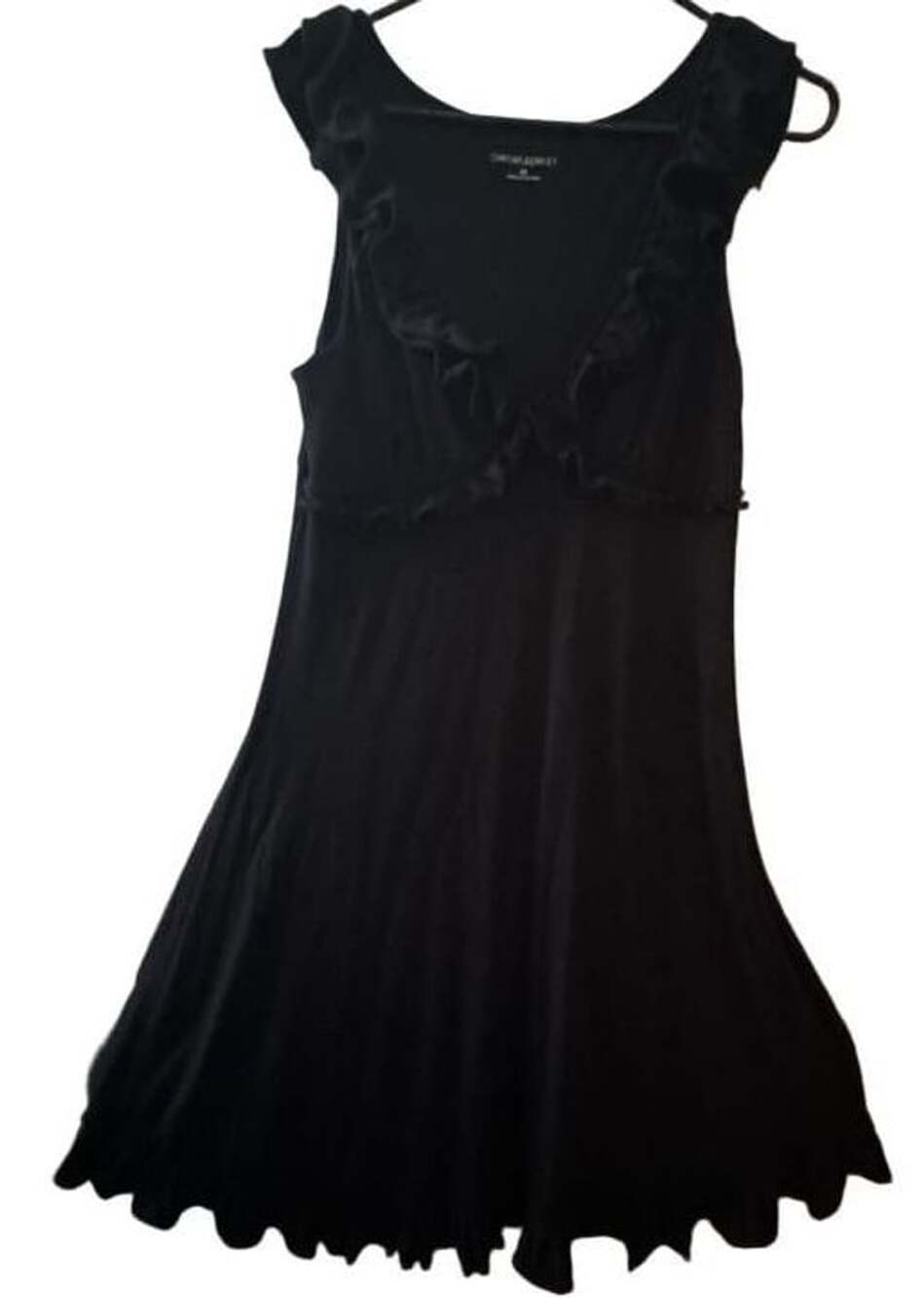Cynthia Rowley Ruffled Dress Size M Black Fit and Flare
